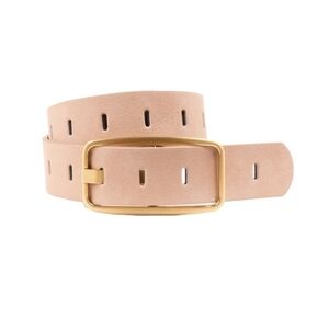 New Time And Tru 34MM Slotted Perforated Faux Suede Belt Size 2XL Blush Pink